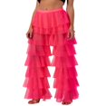 thumbnail image 3 of FNNMNNR Women High Waist Trim Tulle Mesh Wide Leg Trousers Y2K Casual Solid Chiffon Multi Layer Ruffle Yarn Pants, 3 of 8