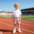 thumbnail image 5 of mgoYE Shorts for Boys 9-18 Months Cotton Stripe Elastics Waist Casual Summer Toddler Shorts Lightweight Red, 5 of 6