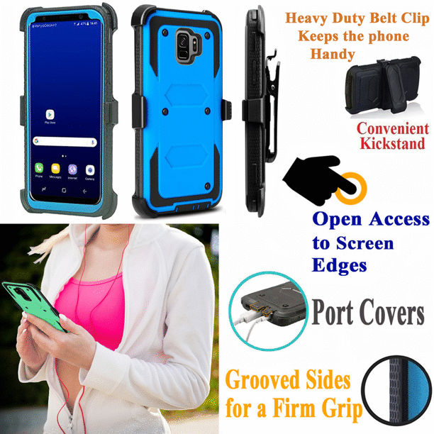 for 5.8" Samsung S 9 Galaxy S9 Case Phone Case Belt Clip Kick stand