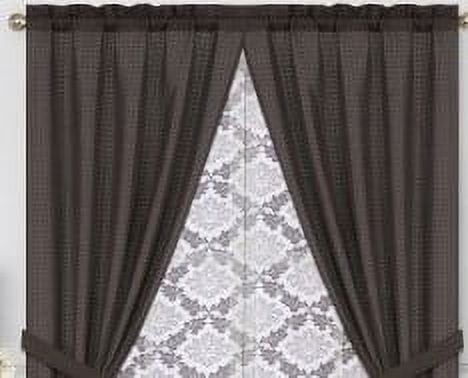 Mainstays Solid Print Rod Pocket Room Darkening Curtain Set, 37" x 84.00" 4 Panels