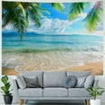thumbnail image 4 of Chilfamy  Summer Beach Theme Tapestry Wall Hanging Palm Trees Ocean Sea Beach Wave Scenery Wall Art Tropical Nature Tapestry Holiday Home Decor for Bedroom Living Room 40x60inch, 4 of 6