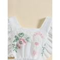 thumbnail image 5 of Nygoyerh Baby Girls Summer Romper Dress Fly Sleeve Embroidery Flower Lace Patchwork Jumpsuit Infant Sweet A-line Bodysuit Dress Toddler Princess Clothes 3M 6M 12M 18M 24M, 5 of 9