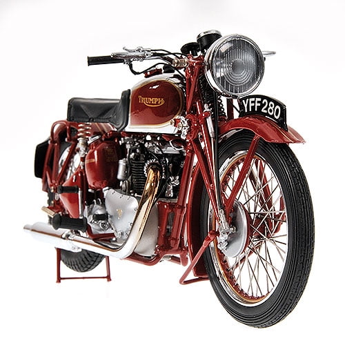 1939 TRIUMPH SPEED TWIN Model Motorcycle in RED by Minichamps in 112