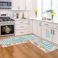 thumbnail image 2 of Felwors Easter Floor Mat Two Piece Set Decoration Eggs Bunny Rabbit Ears Easter Kitchen Mats Set Of 2 Spring Home Decor Low Profile Kitchen Rugs For Floor, 2 of 5