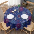 thumbnail image 4 of Patriotic 4th Of July American Flag Stars Round Table Cloth,Wrinkle Resistant Table Cover with Polyester,Waterproof Reusable Tablecloths for Kitchen Picnic Party (Round,60x60inch), 4 of 6