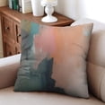 thumbnail image 4 of Watercolor Orange Black Throw Pillow Covers 16"x16", Set Of 2, Linen Study Sofa Cushion Cover Indoor Living Room Home Decor, 4 of 7