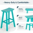 thumbnail image 5 of NALONE 24 Inch Outdoor Bar Stools Set of 2, HDPE Bar Chairs with Footrest, Weather Resistant Barstools Outside Bar Height Stools for Bar, Kitchen Counter, Balcony (Aruba, 24'' Barstools Set of 2), 5 of 10