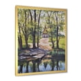 thumbnail image 2 of Designart 'Mysterious Countryside House By The River In The Woods' Lake House Framed Art Print, 2 of 4