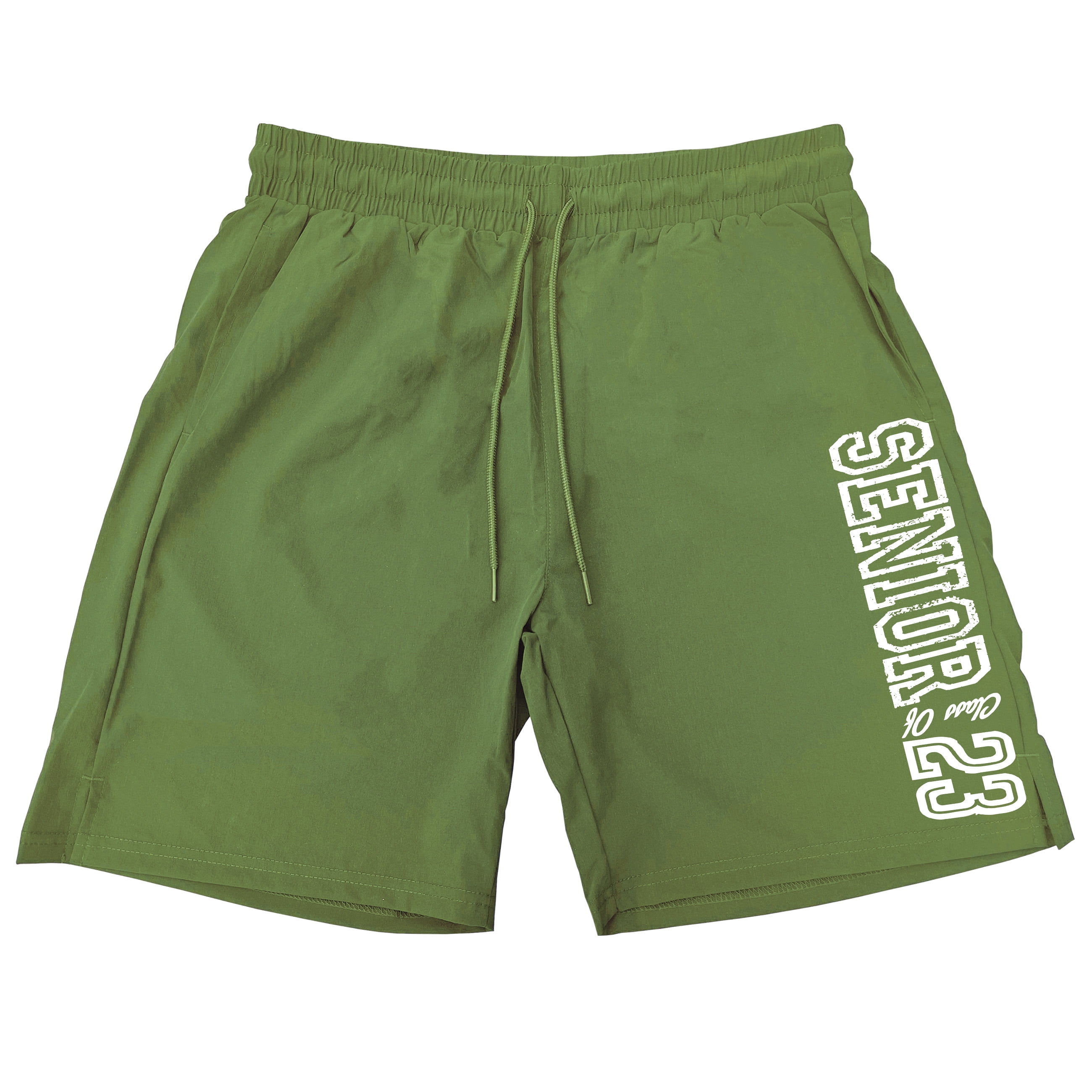 Men's Senior Class Of 23 F142 Military Green Athletic Nylon Running Workout  Shorts Small