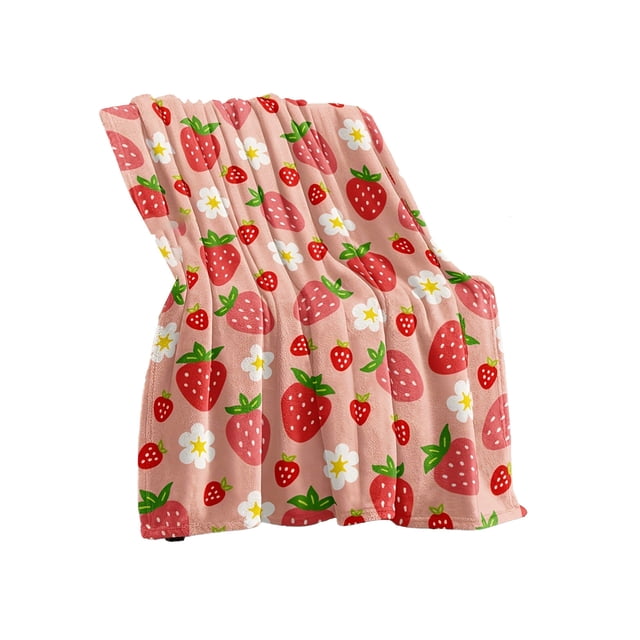 Manta con fresas, ideas de regalo para mujeres y niñas. Manta suave para sofá, cama, viajes, camping.