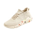 thumbnail image 2 of IEMIEMIEM Women's Walking Shoes Non Slip Casual Orthopedic Sneakers Comfortable Lightweight Breathable Mesh Slip on Gym Tennis Work Travel Running Shoes Beige 7 Wide, 2 of 4