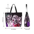 thumbnail image 6 of Harley Quinn And Joker Tote Bags Reusable Women Shoulder Bag Grocery Bag Travel Beach Shopping Work Daily Handle Bag, 6 of 8