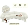 thumbnail image 3 of HDCAXKJ Washable L Shape Sofa Covers Reversible Sectional Couch Covers Corner Sofa Slipcovers Blankets Sofa Cover for Living Room Home Decor,91"x276",Ivory Cream, 3 of 10