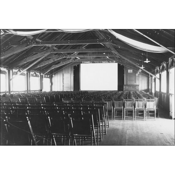 24"x36" Gallery Poster, Movie theatre at the Connell Naval Club on the Submarine Base, Los Angeles 1947