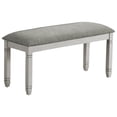 thumbnail image 1 of Monarch Specialties Bench, 41" Rectangular, Kitchen, Dining Room, Entryway, Bedroom, Upholstered, Wood, Grey Solid Wood, Grey Fabric, Transitional, 1 of 3