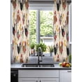 thumbnail image 2 of Farmhouse Rooster Sheer Curtains 39 Inch Length 2 Panels Set for Living Room/Bedroom, Vintage Watercolor Flowers Beige Kitchen Curtains Grommet Semi-Sheer Curtains Window Treatments 27.5"x39"x2, 2 of 7