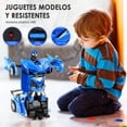thumbnail image 3 of Carro de Control Remoto,Juguetes para Niño,Robot de Deformación RC 2.4 GHz Giratorio de 360° con Luz LED,Azul, 3 of 6
