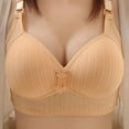 thumbnail image 3 of Sopiago Bras for Women No Underwire Women No Underwire Comfortable Everyday Bra Full Coverage Push Up Bra Soft Support Sports Bra Beige,36, 3 of 3