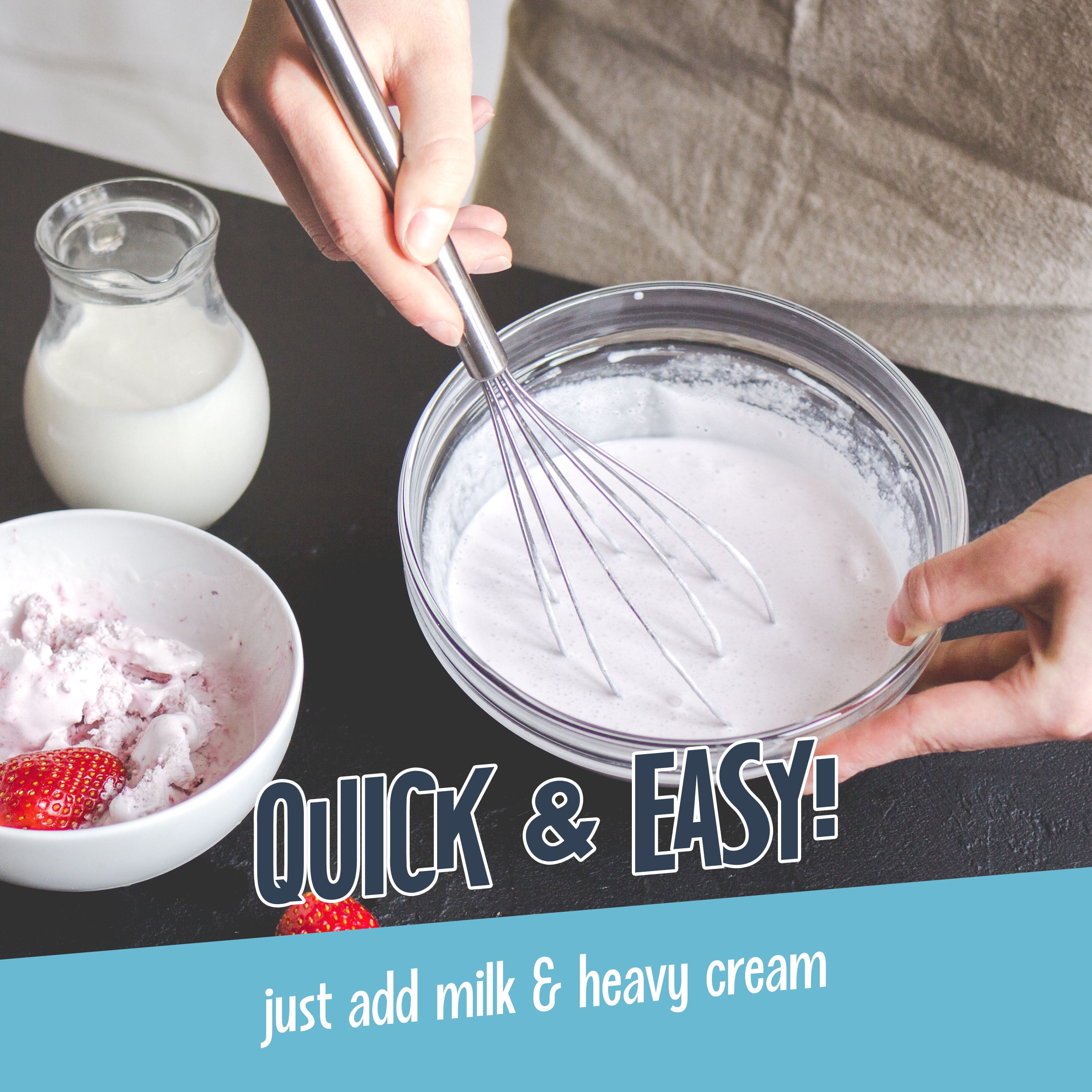 Nostalgia 2-Quart Homemade Premium Strawberry Ice Cream Starter Mix (8-Pack)