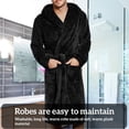 thumbnail image 4 of Qarigey Camisón de hombre con capucha de invierno de baño de manga larga SPA Pijama negro L, 4 of 6