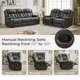 thumbnail image 2 of Manual Recliner Sofa Sets with Bass Speaker,Wireless Charger Faux Leather Manual Reclining Living Room Furniture Set, 2 of 8