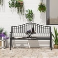 thumbnail image 2 of Outsunny Banc d'Extérieur avec Table Centrale Rétractable pour Causeuse de Patio - Ensemble de 1 Noir, 2 of 9