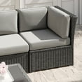 thumbnail image 6 of Martha Stewart Indoor-Outdoor Modular Patio Sectional Sofa Corner Seat in Gray Rattan Wicker with Gray All-Weather Cushions, 6 of 12
