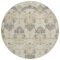 thumbnail image 2 of 8' Beige Tan And Taupe Round Oriental Washable Indoor Outdoor Area Rug, 2 of 5