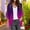 Purple, variant on BLOCLOALO 3/4 Sleeve Blouses Open Front Cardigan Women's Printed Fashionable Casual Cropped Chiffon Cardigan Top Chiffon Tops Lightweight Thin Cardigans Comfy Cardigan Black L
