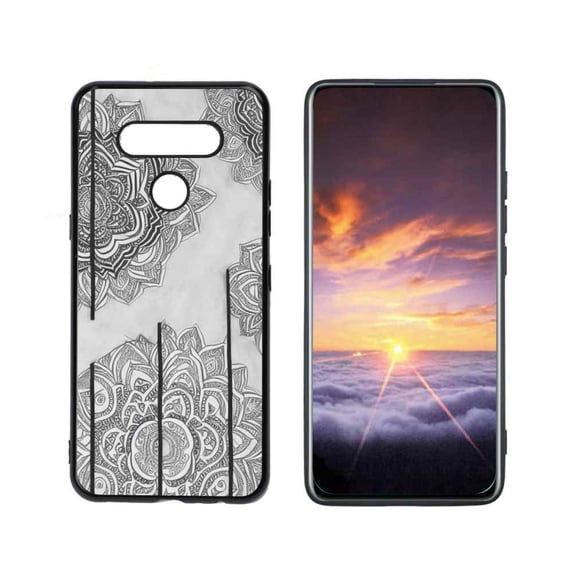 Compatible with LG Q51 Phone Case, Mandala-95 Case Men Women, Flexible Silicone Shockproof Case for LG Q51