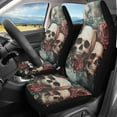 thumbnail image 2 of Uorisanigo Fashion Skull Car Seat Covers Set of 2 Waterproof Front Seat Covers Stretch Polyester Fabric Cover Breathable Front Seat Cover Universal Fit for Auto Truck Van SUV, 2 of 7