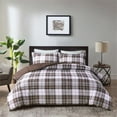 thumbnail image 2 of Madison Park Essentials Parkston 3Pc Microfiber King/Cal Comforter Set - Brown, 2 of 11