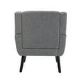 thumbnail image 4 of Accent Chair, Soft Linen Accent Chair with Armrest, Tufted Armchair with Padded Seat, Single Sofa Chair, Modern Leisure Accent Room Chair for Living Room Bedroom Office Gray Yellow Beige, 4 of 7