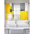 thumbnail image 5 of Oil Painting Yellow Grey Sheer Curtains 45 Inch Length 2 Panels Set for Living Room/Bedroom, Abstract Modern Street Grunge Art Curtain Sheers Drapes Rod Pocket Curtains Window Treatment 52''x45''x2, 5 of 7