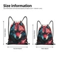 thumbnail image 2 of Kdxio Red Flame Wolf Head Print Drawstring Backpack Bag,Waterproof Draw String Back Sack, Gym Drawstring Bags Swim Bag For Unisex, 2 of 5