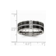 thumbnail image 2 of Stainless Steel Brushed and Polished Black IP Plated CZ Band, 2 of 8