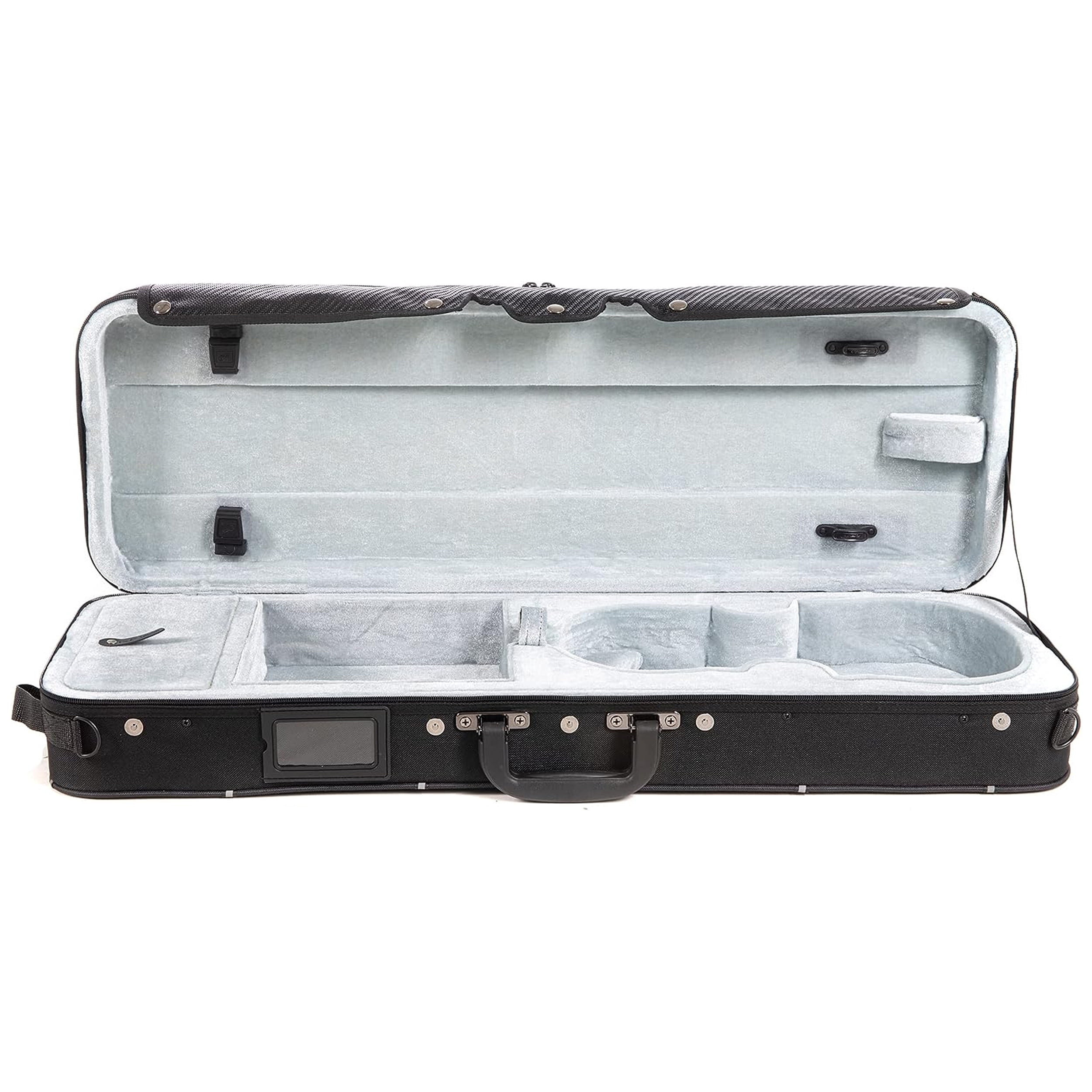 GEWA Aspirante 3/4 Oblong Black Violin Case - Foam Shell & Carbon-Optic Exterior
