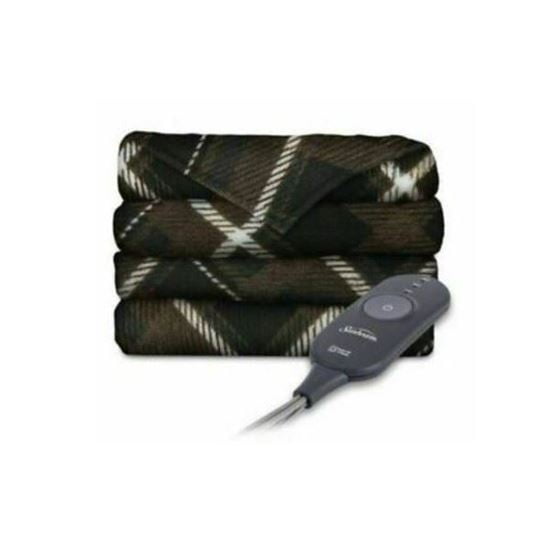 Sunbeam Ultra Soft Heated Throw, 50" x 60", Brown Plaid Walmart Canada