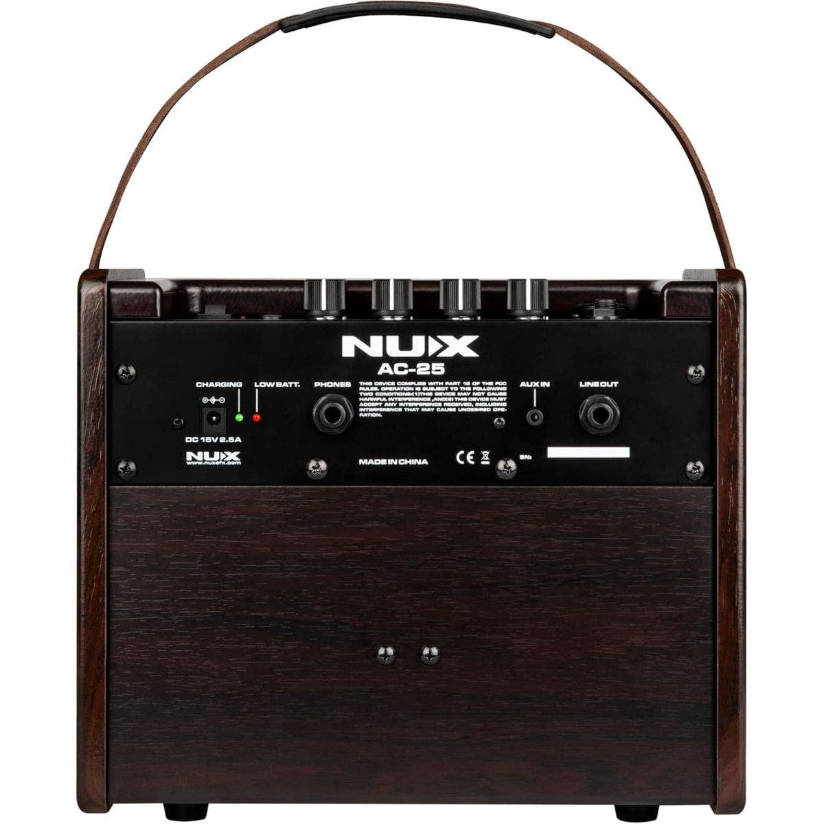 NUX Stageman AC 25 25W 2 Channel Modeling Rechargable Acoustic Amp with Bluetooth Brown