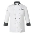 thumbnail image 7 of Doomiva Chef's Unisex Work Uniform Long Sleeves Restaurant Kitchen Cooking Chef Jacket Coat 02#White XXL, 7 of 7