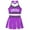 Purple, variant on MSemis Kids Girls 2PCS Cheer Leader School Uniform with Pleated Mini Skirt Set