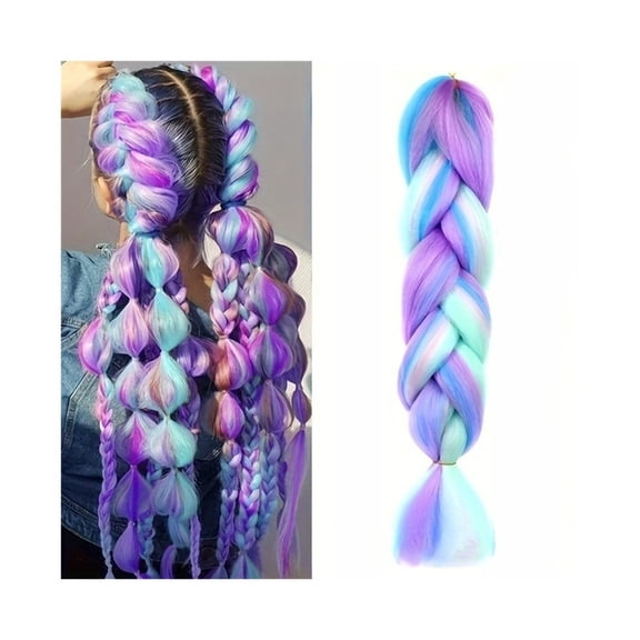 24Inch Long Synthetic Braiding Hair Extensions 1Pack Colorful Twist Braiding Hair Soft Healthy Crochet Hair Braids Extension