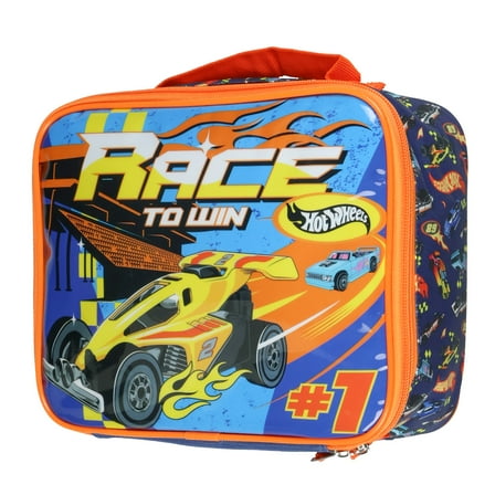 Hotwheels Race To Win Lunch Box Full Zip Around Insulated Lunch Tote Bag For Hot and Cold Food