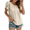thumbnail image 3 of Birdeem Mode Femme Manches Courtes Col Rond Couleur Unie Haut Ample Blouse Tricot, 3 of 9