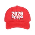 thumbnail image 1 of Baseball Hat for Men and Women Adjustable Low-Profile Unconstructed Washed Denim with Curved Visor and Printed Design, 1 of 8