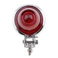 thumbnail image 1 of koolsoo Motorcycle Billet Metal Round Tail Brake Light Red Lens Integrated Lamp For, 1 of 9