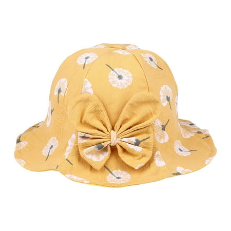 

BSDHBS Baby Necessities Lovely Baby Lace Kids Girls Toddler Flower Cloth Hat Sun Hollow Cap Yellow