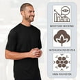 thumbnail image 6 of Men's Zone Performance Mesh T-Shirt, 100% Polyester Interlock Short Sleeve Crewneck Tee, Assorted Solid T-shirts (Dark Color 6 Pack, XS), 6 of 7