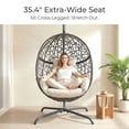 thumbnail image 5 of RADIATA Hanging Egg Chair with Stand, Outdoor Indoor Wicker Swing Chair, 450Lbs Nest Chair with Cushions, All-Weather Patio Hammock Seat for Porch Balcony Garden, Beige, 5 of 8