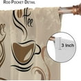 thumbnail image 6 of Coffee Kitchen Curtains,Coffee Theme Rustic Drink Dessert Window Treatments for Bedroom Living Room Café Modern Cute Window Drapes 2 Panels Set,Total Size 42 x 54 Inch, 6 of 6